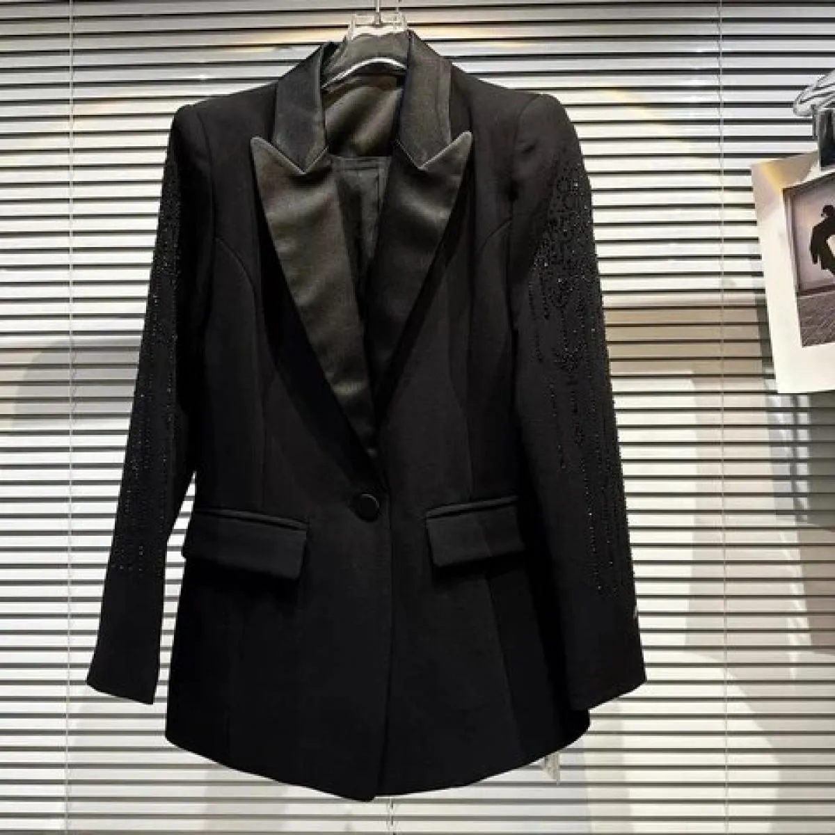 Giacca sportiva da donna di alta qualità di nuova moda 2023 Giacca da donna con bottone singolo Strass Diamanti Giacca sportiva