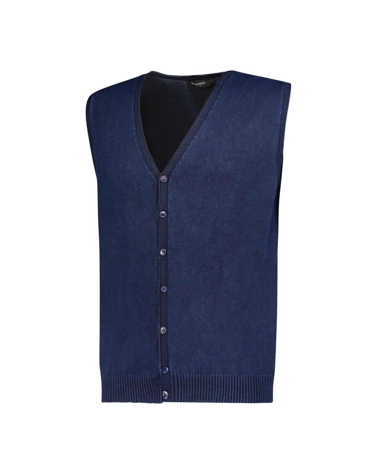 Gilet con bottoni cotone blu