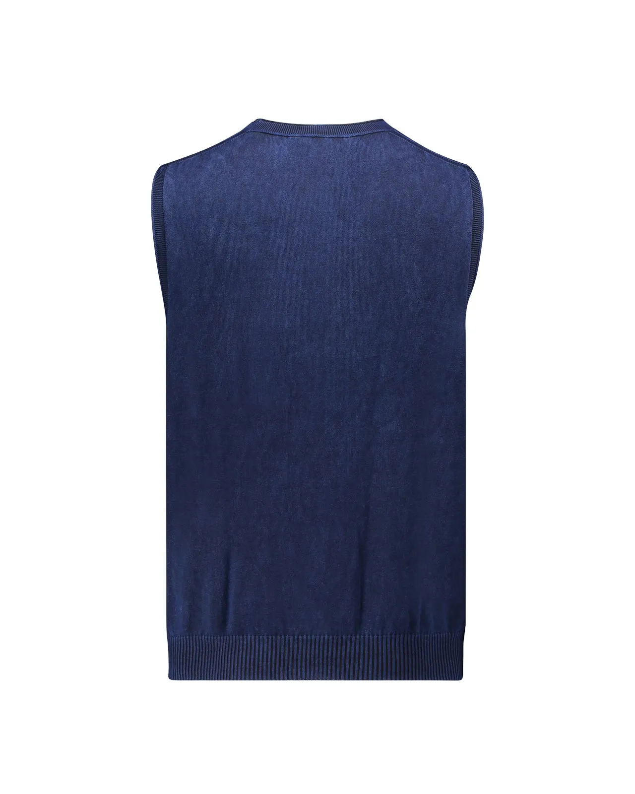 Gilet con bottoni cotone blu