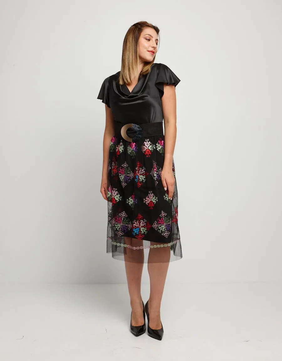 Gonna arricciata in tulle