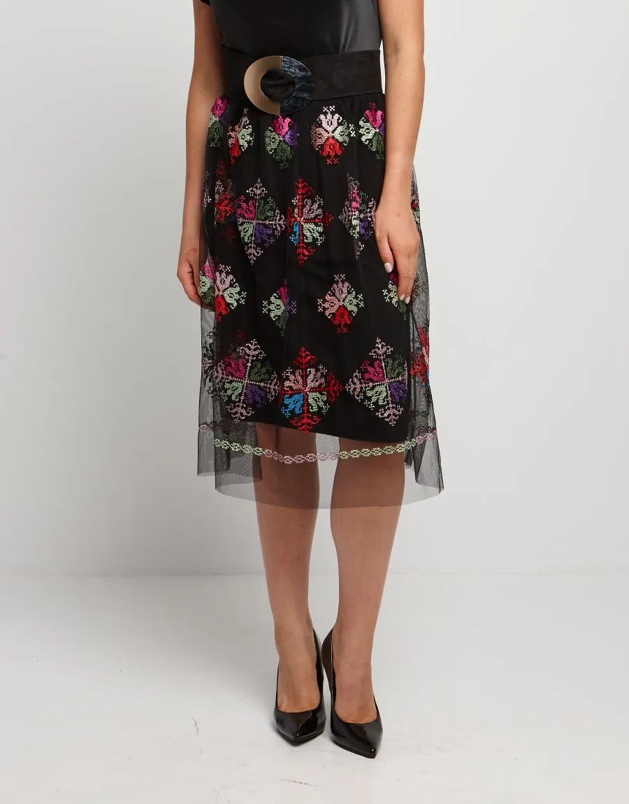 Gonna arricciata in tulle