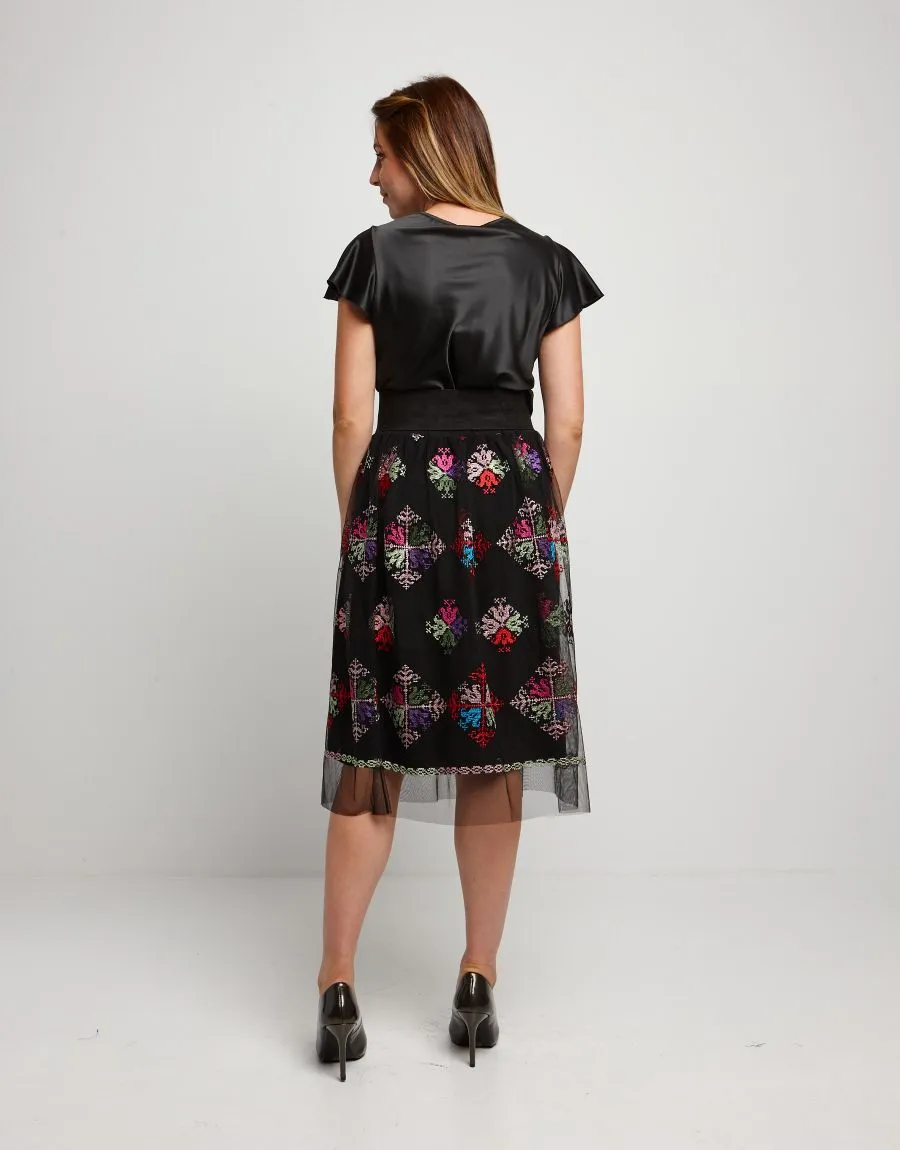 Gonna arricciata in tulle