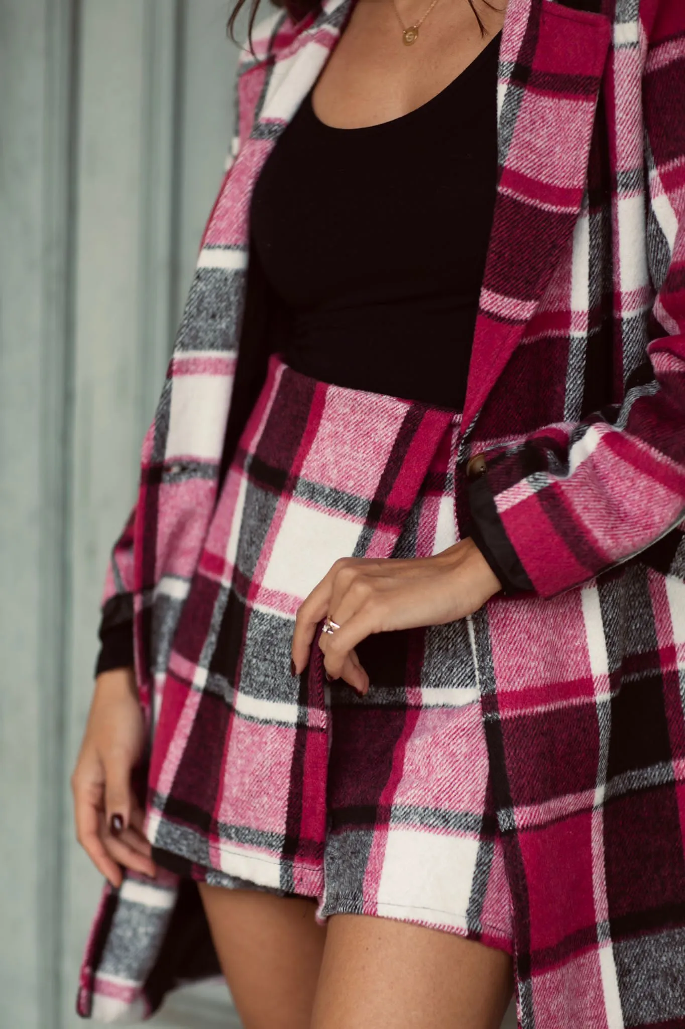 Gonna in tweed - Fucsia
