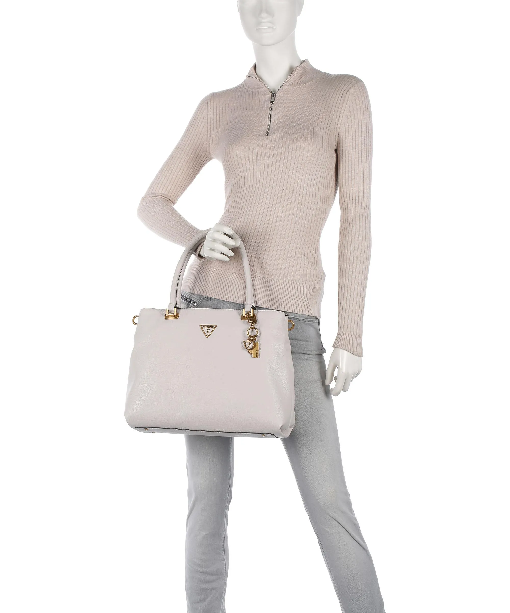  Guess Destiny Borsa a mano pelle sintetica avorio  
