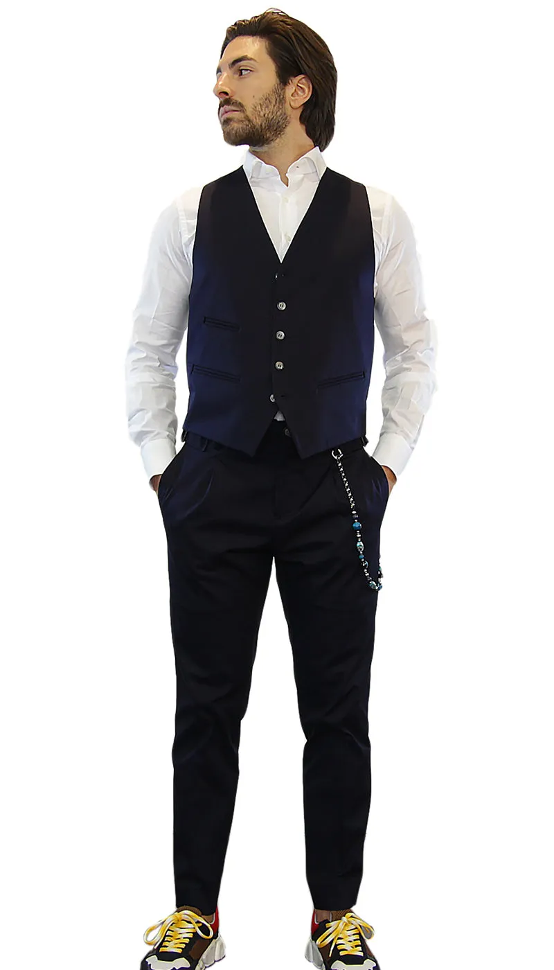 Havana&Co Pantalone Uomo  vita alta con pinces.