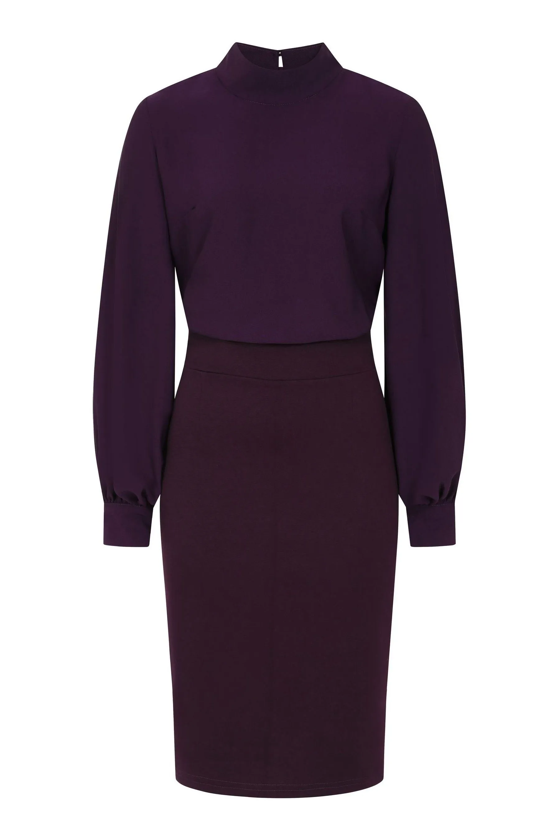 Hot Squash Viola - Abito in doppio jersey con maniche a blusa