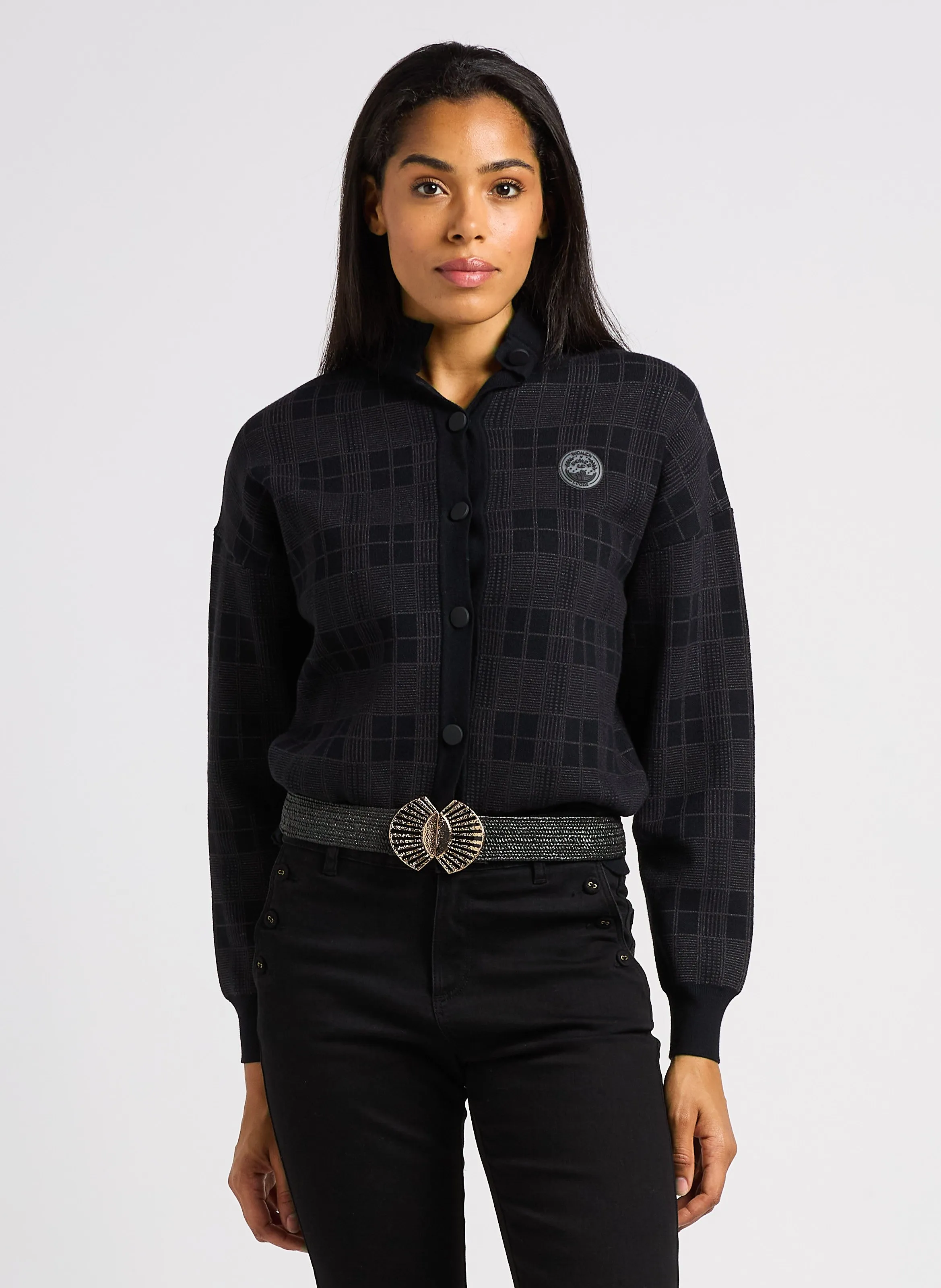  I CODE   Gilet oversize con collo alto | Nero