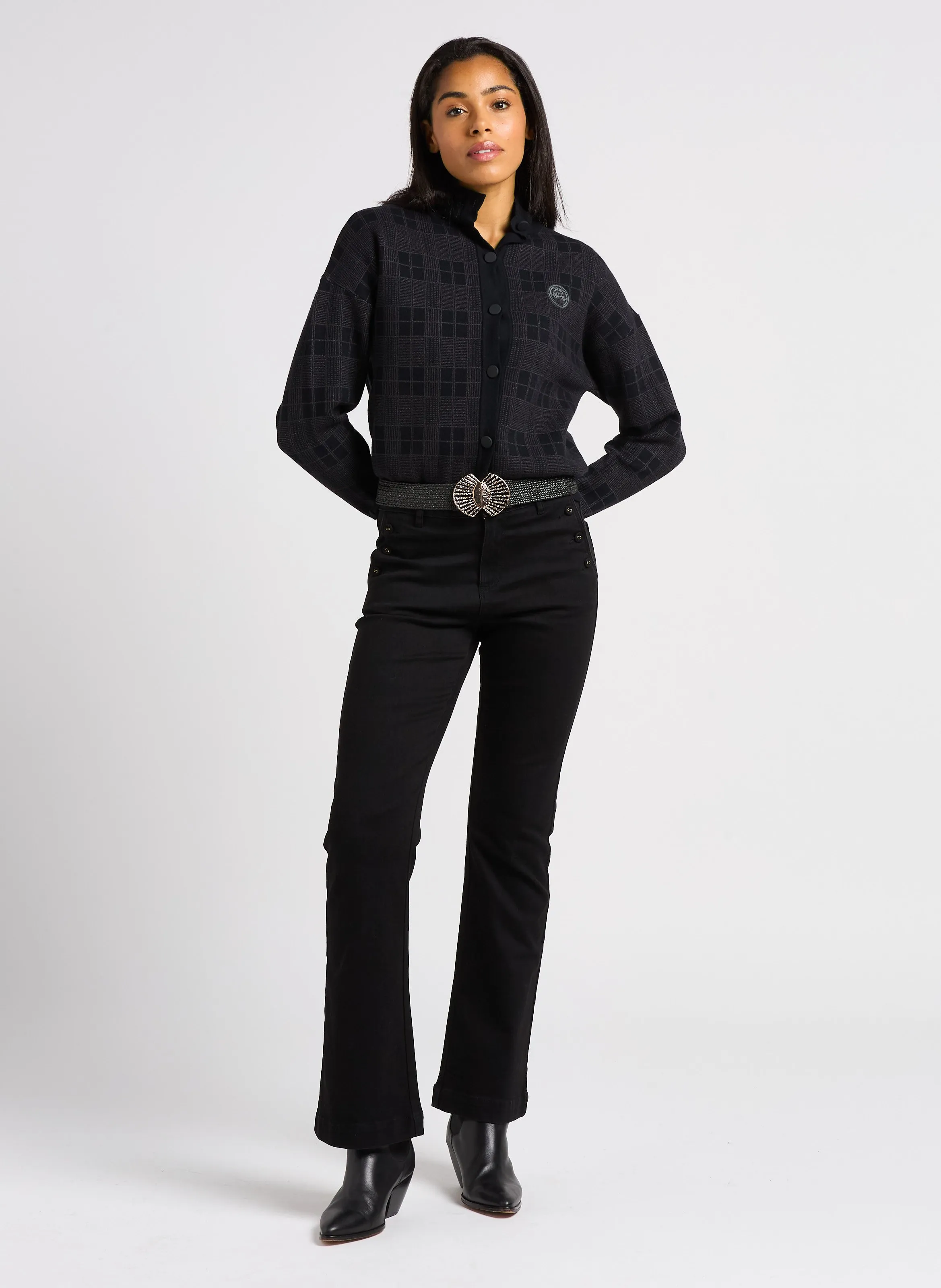  I CODE   Gilet oversize con collo alto | Nero