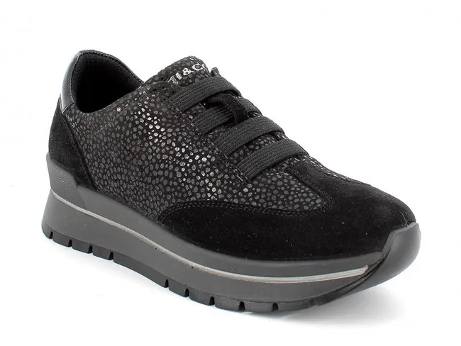 IGI&CO SCARPE SNEAKERS CON ZEPPA IN PELLE DONNA INVERNO 2673400  ANISIA NERO