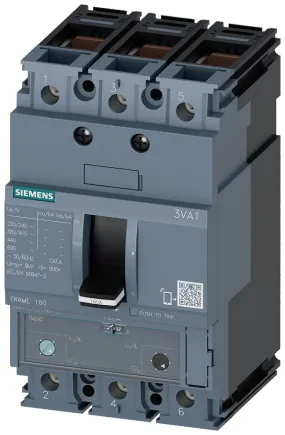 Interruttore magnetotermico scatolato 3VA1163-4EF36-0AA0, 3, 63A, 690V, potere di interruzione 36 kA, Fissa