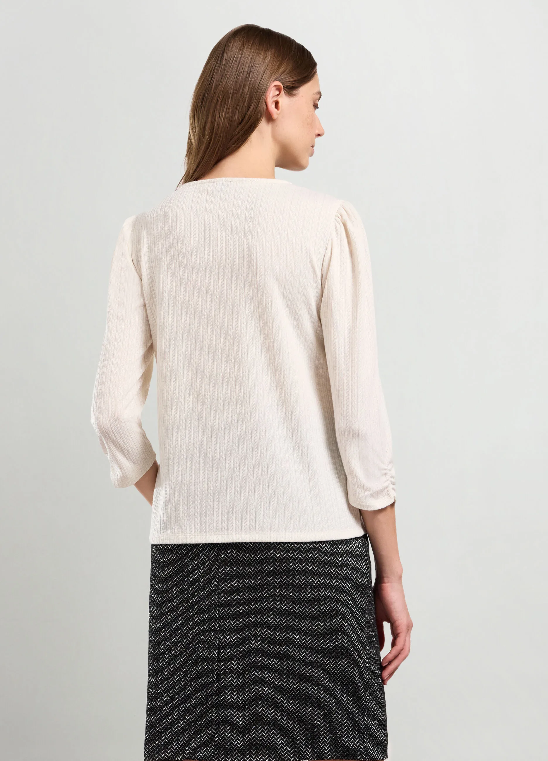 IWIE  T-shirt con lavorazione a treccia donna