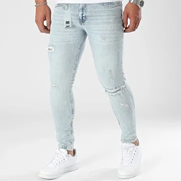 Jeans skinny con lavaggio blu