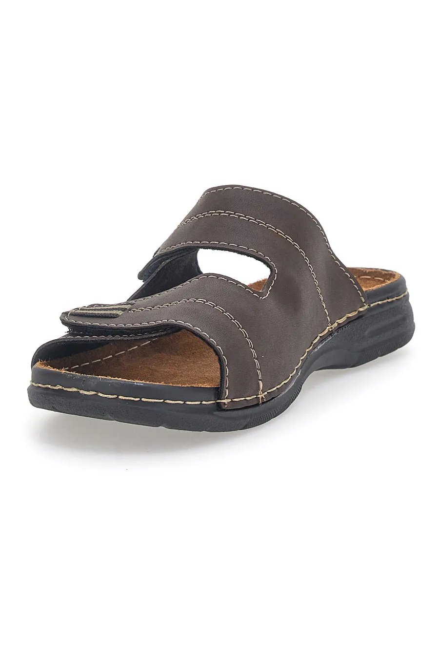   JERPOINT Ciabatte Marroni Con Plantare in Vera Pelle Jerpoint 612