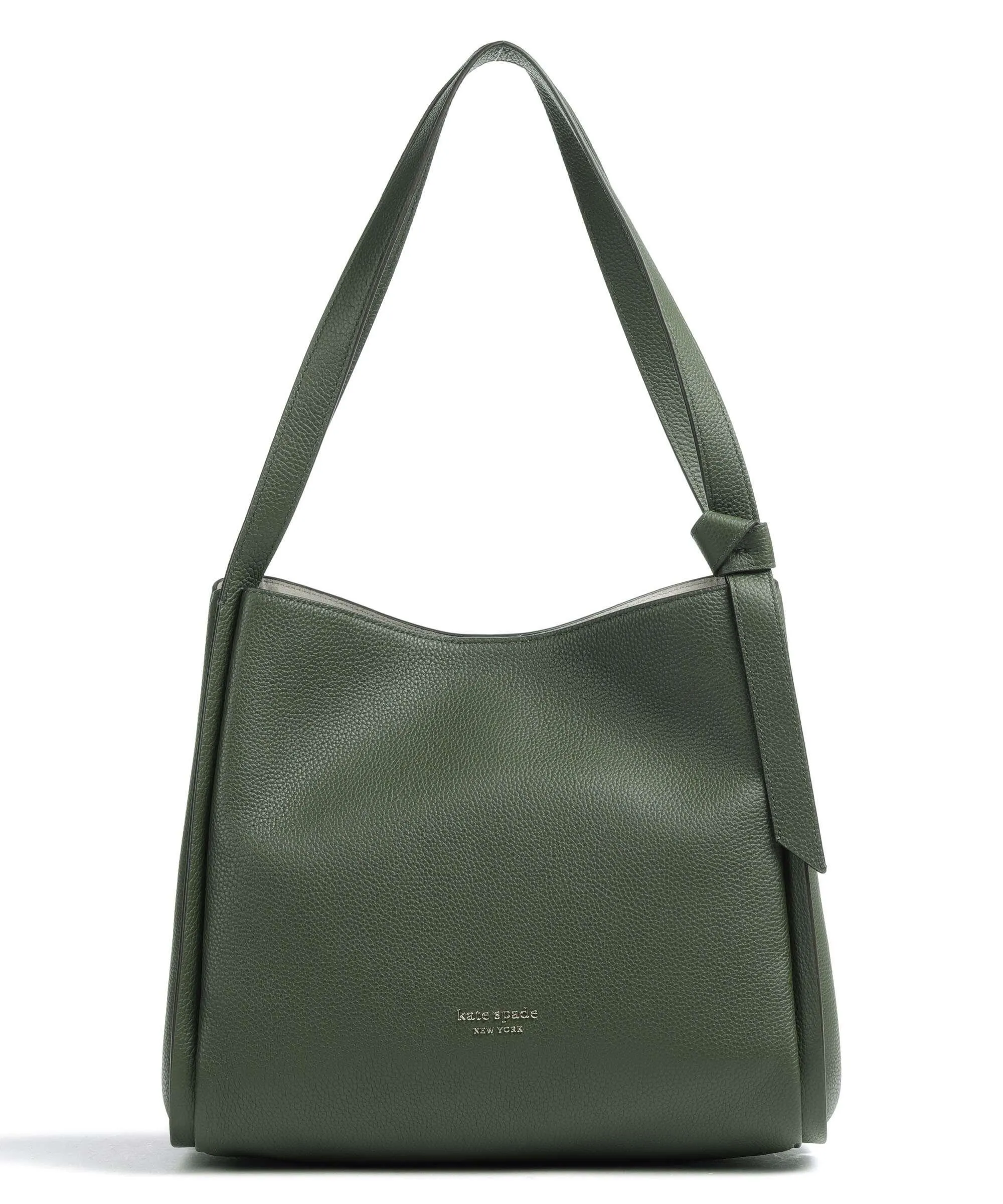  Kate Spade New York Knott Borsa hobo pelle di vacchetta grana verde scuro  