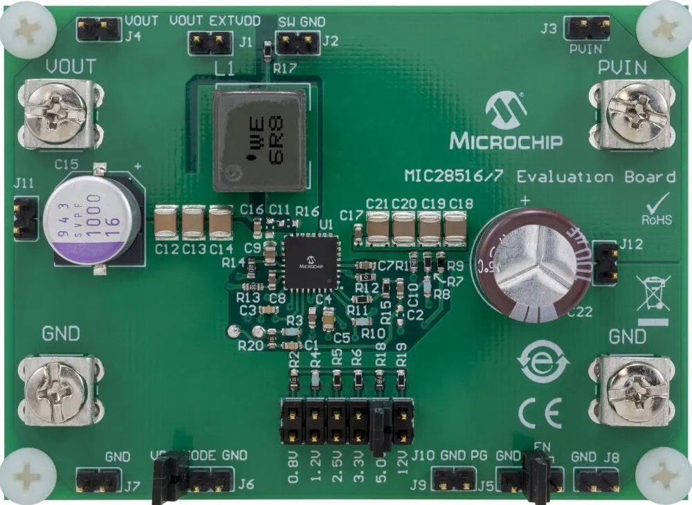 Kit di sviluppo per MIC28516 Evaluation Board ADM00929
