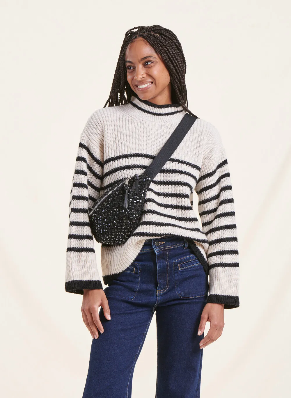  LA FEE MARABOUTEE   Maglione a girocollo a righe | Nero