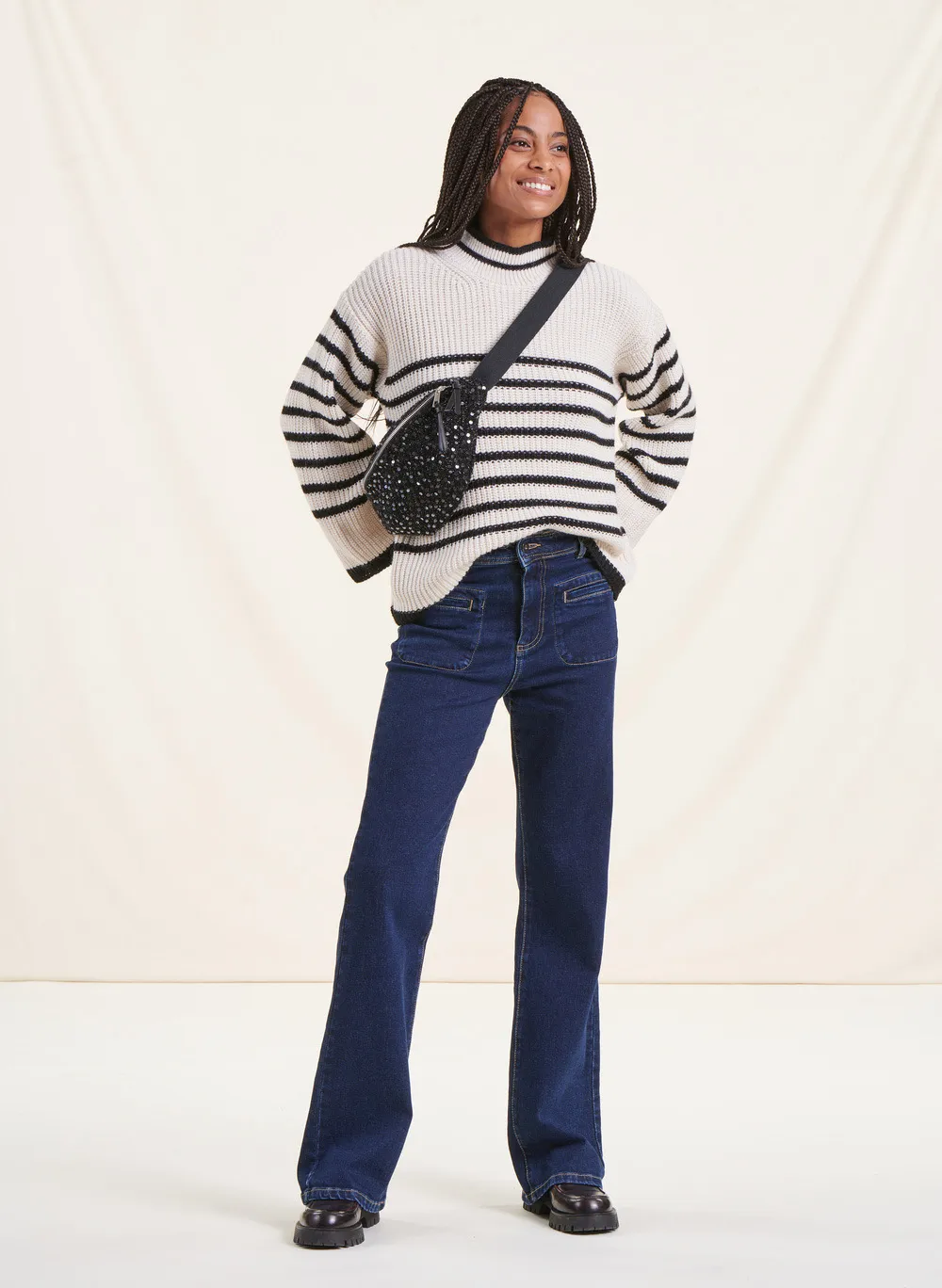 LA FEE MARABOUTEE   Maglione a girocollo a righe | Nero