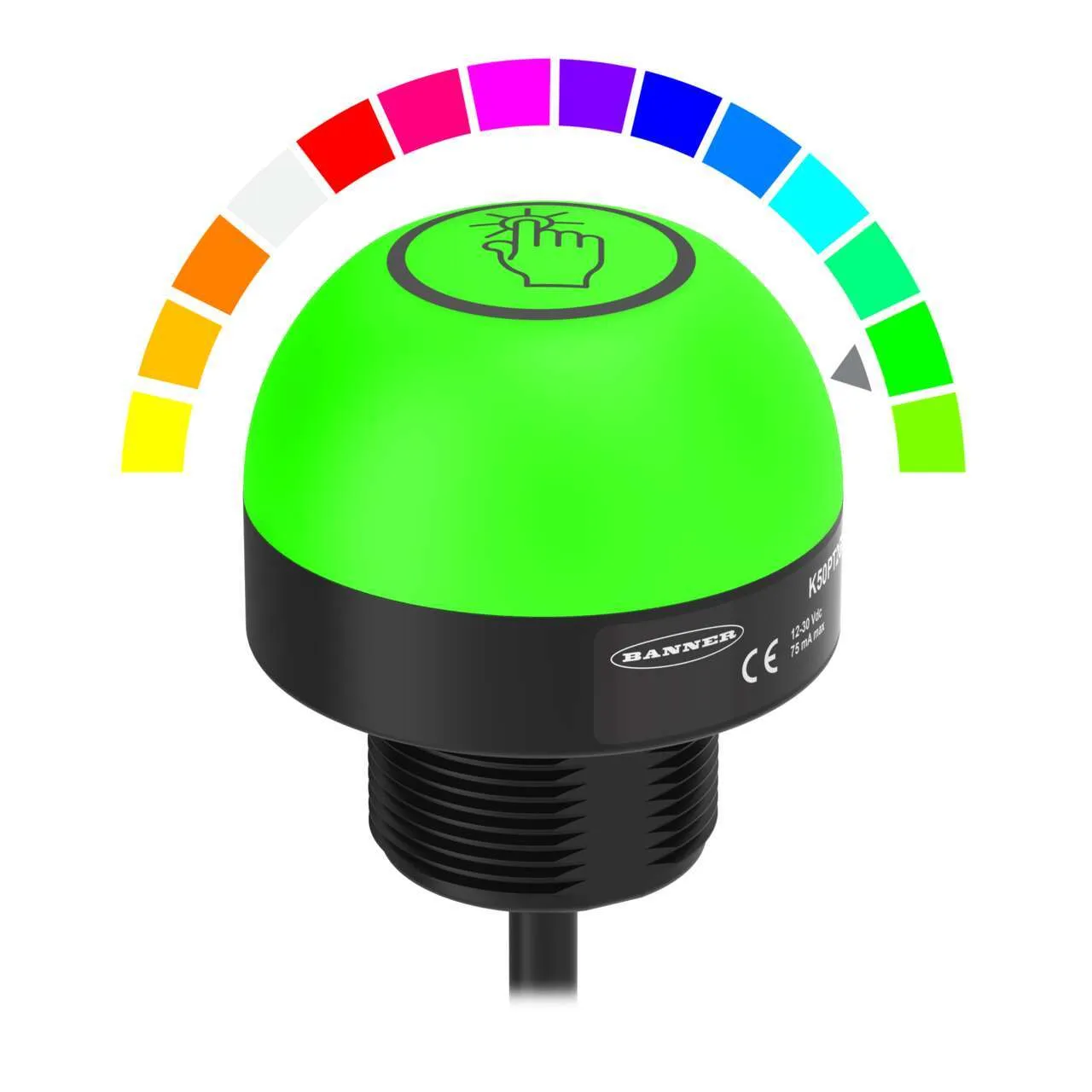 Lampada per indicatori Banner, Ø 50mm, 18 → 30V cc, luce color Blu, Verde, Rosso