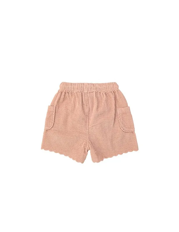 LARANJINHA     Pantaloncino rosa a costine effetto velluto Laranjinha
