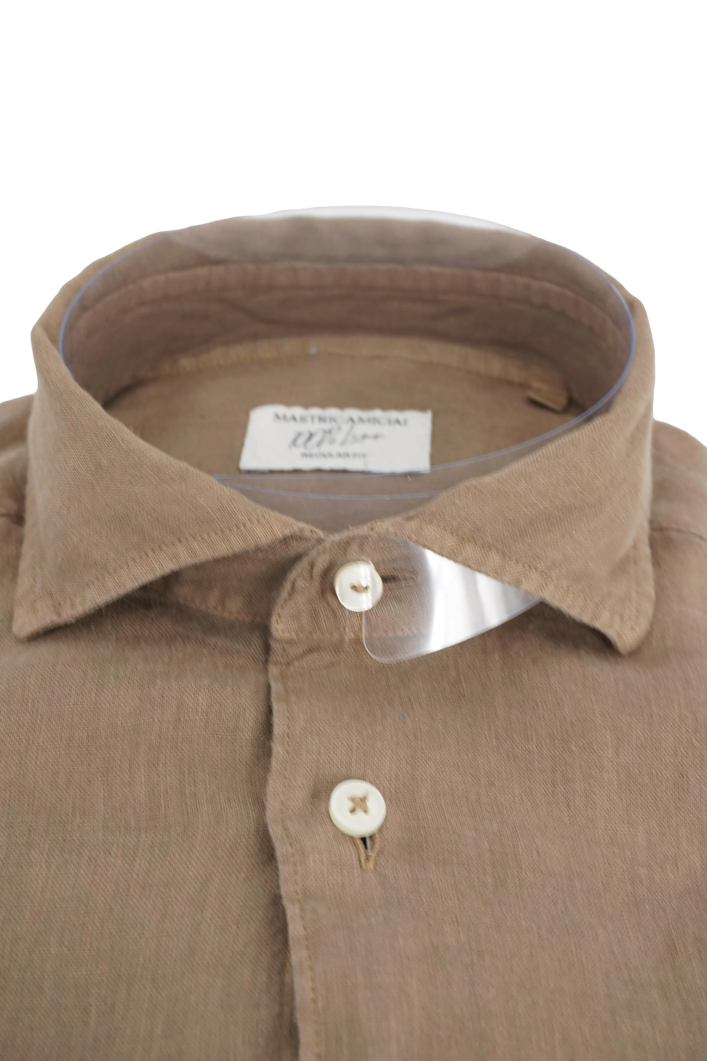 Linen Shirt with Soft Collar / Taupe