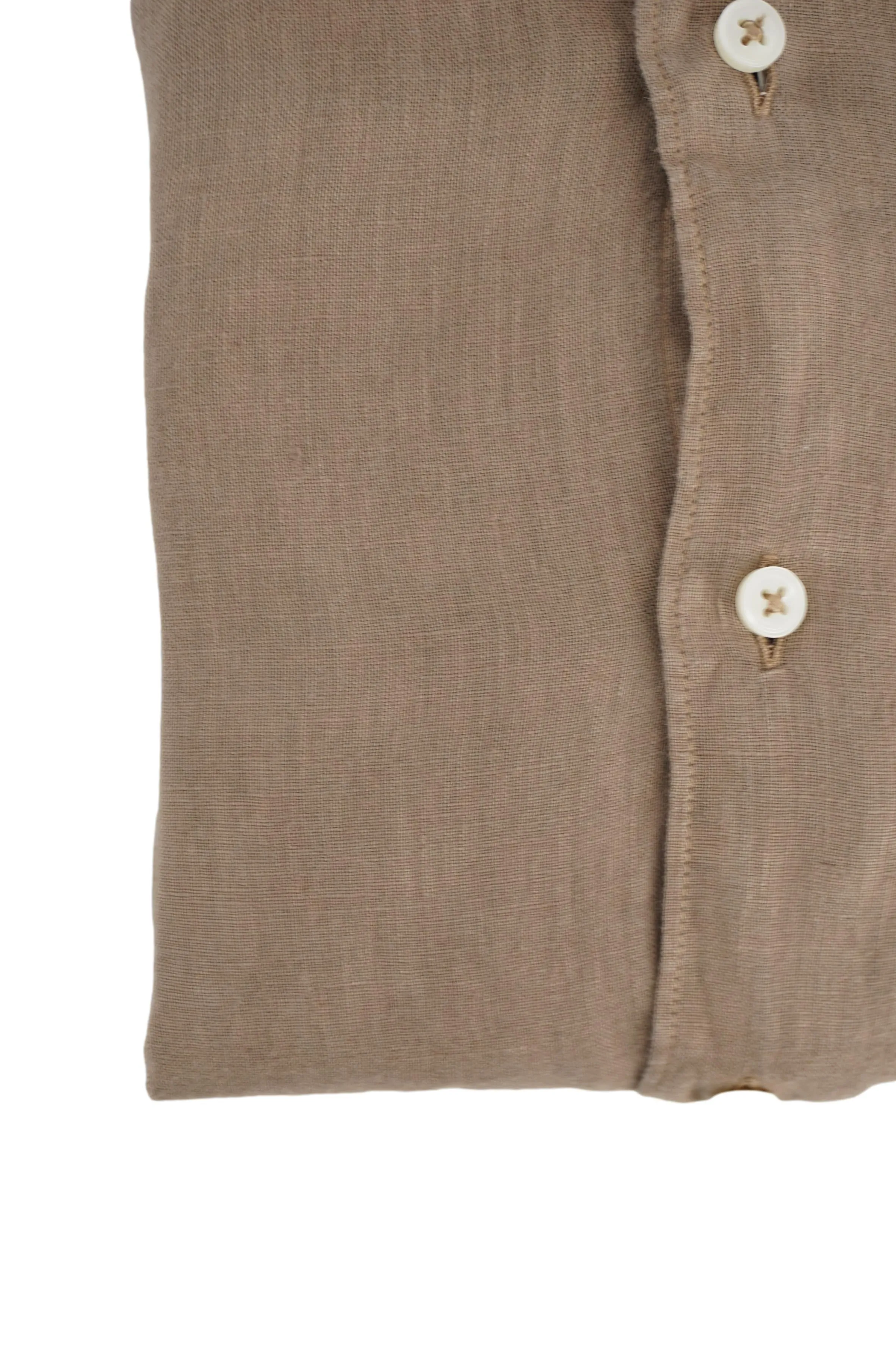 Linen Shirt with Soft Collar / Taupe