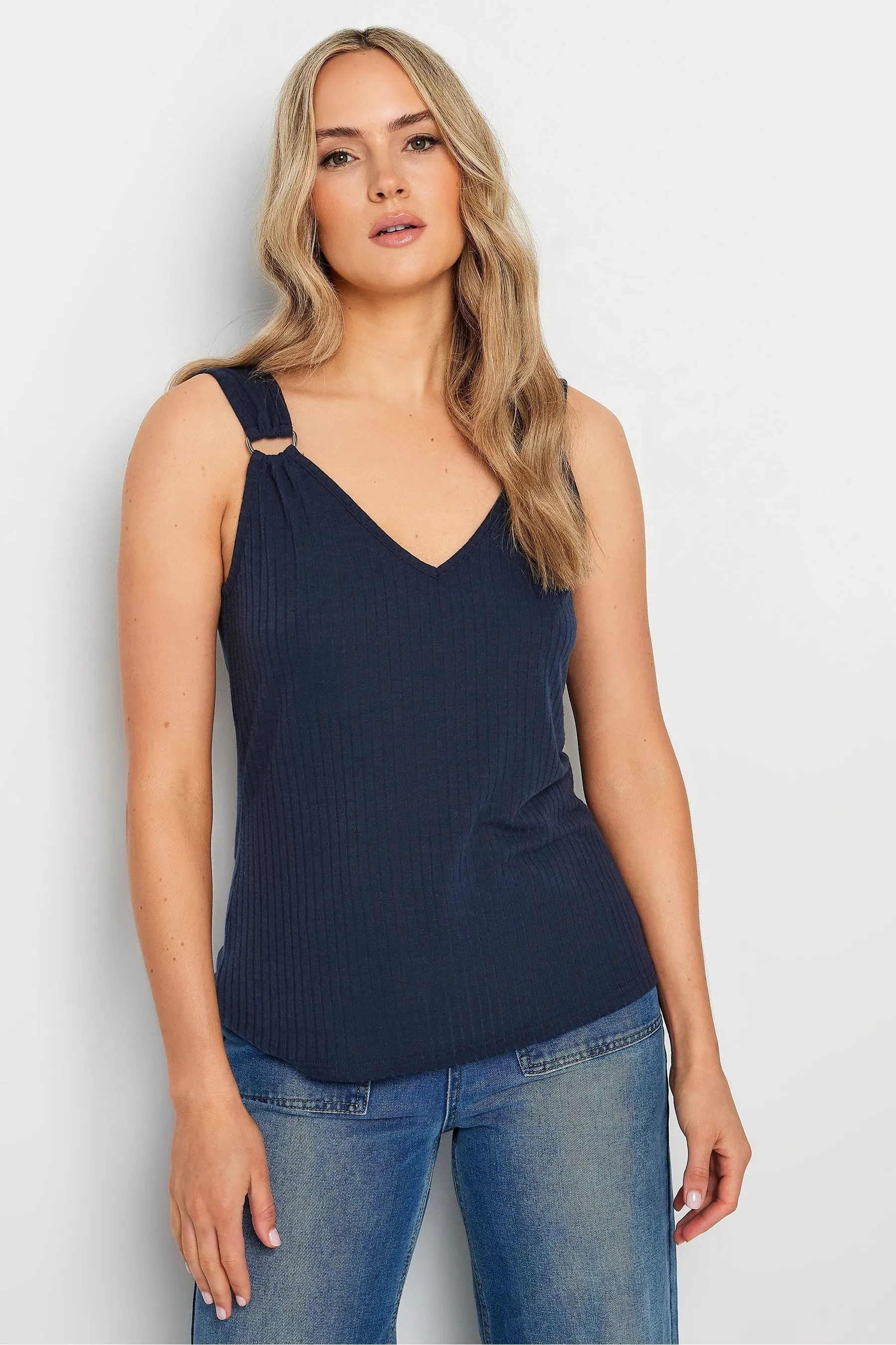 Long Tall Sally - Canotta a coste con scollo a V    