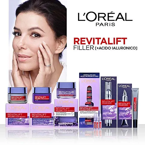 L'Oréal Paris Crema Viso Giorno Revitalift Filler, Azione Antirughe Rivolumizzante con Acido Ialuronico Concentrato, 50 ml