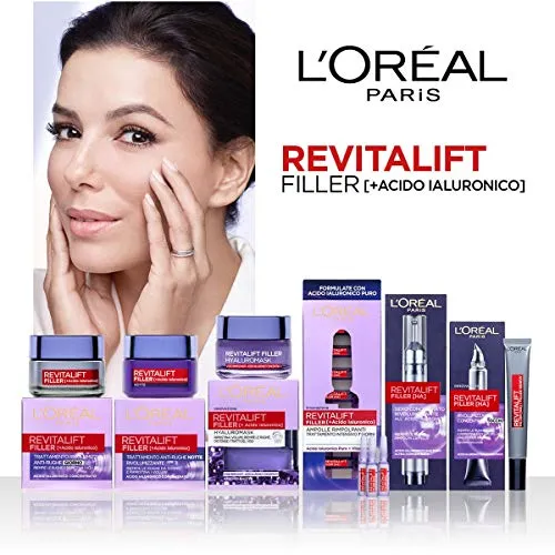 L'Oréal Paris Crema Viso Giorno Revitalift Filler, Azione Antirughe Rivolumizzante con Acido Ialuronico Concentrato, 50 ml