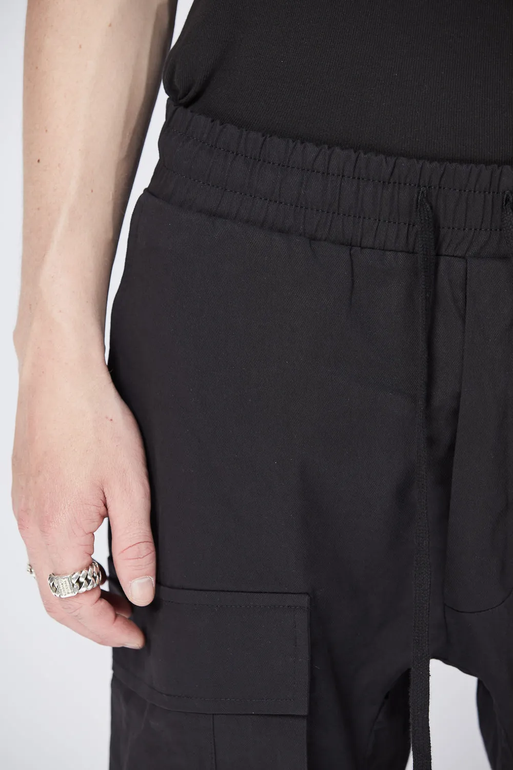 M ST 441 Cotton Parachute Pants Black
