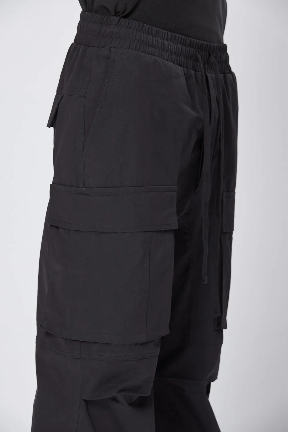 M ST 441 Cotton Parachute Pants Black