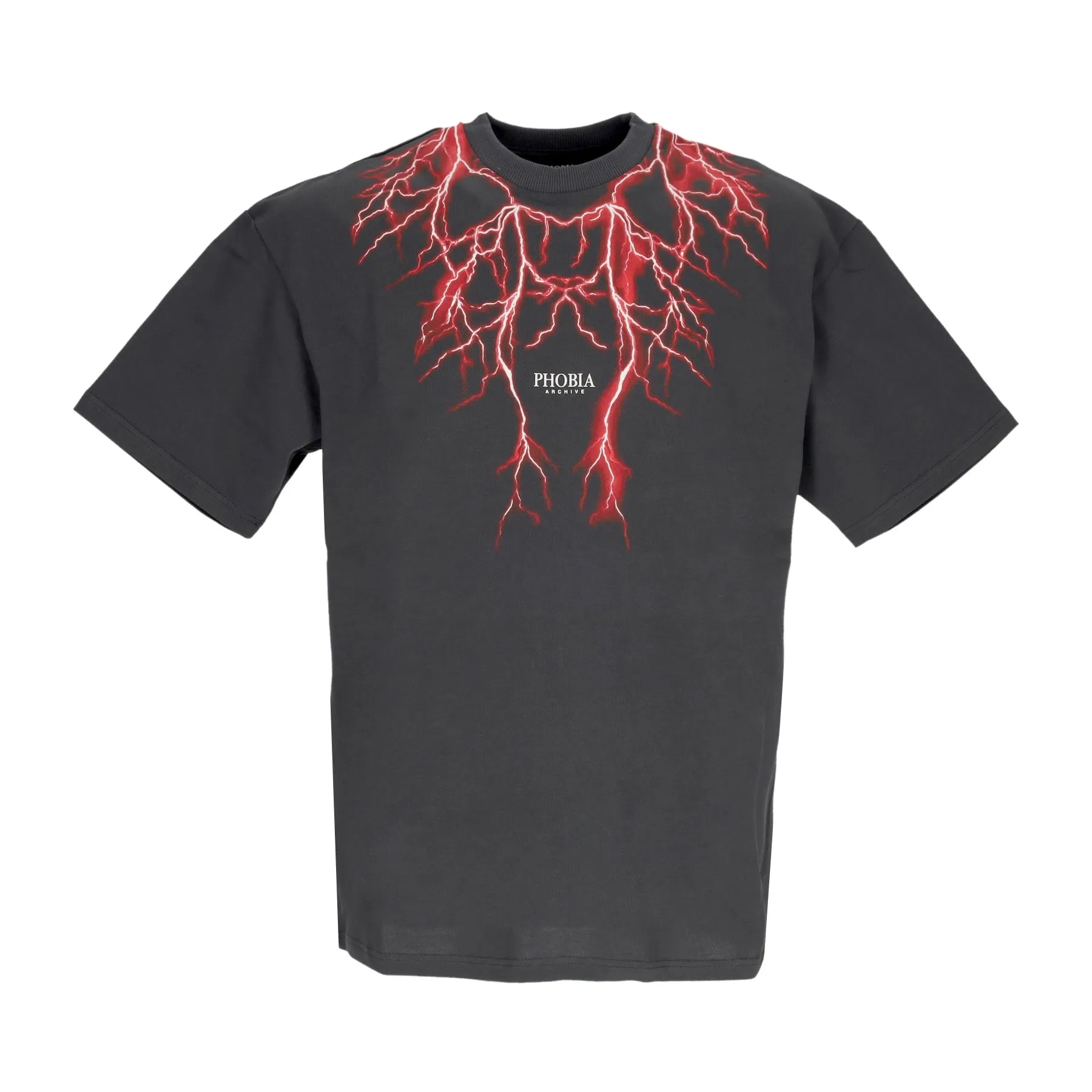 Maglietta Uomo Front Lightning Tee Grey/red
