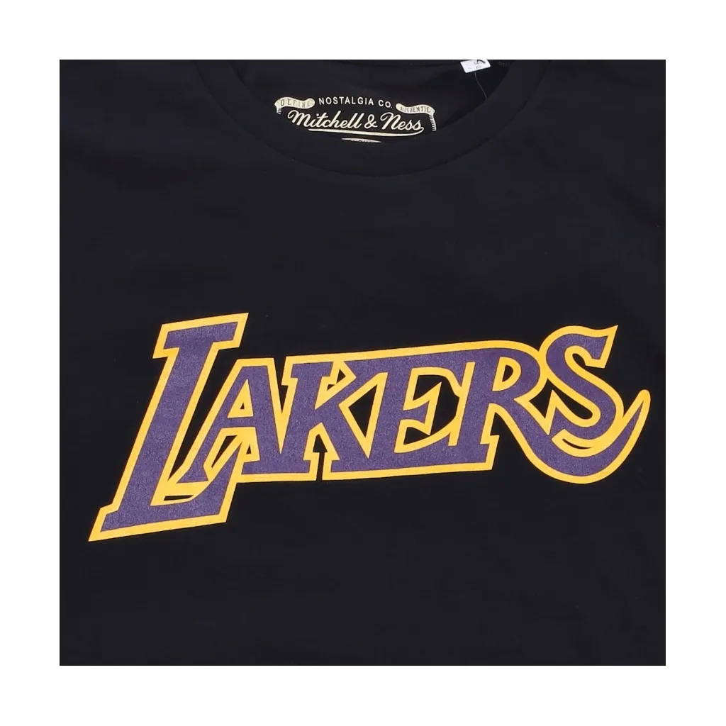 maglietta uomo nba team logo tee hardwood classics loslak BLACK