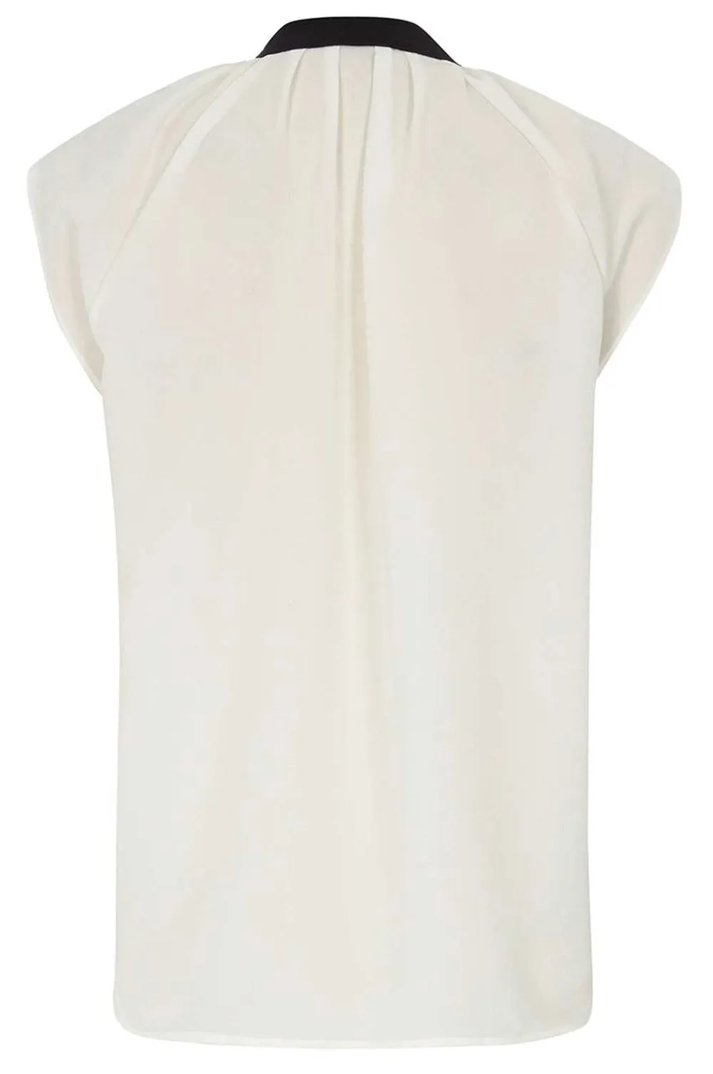 Maglione bianco con giromanica e fiocco nero