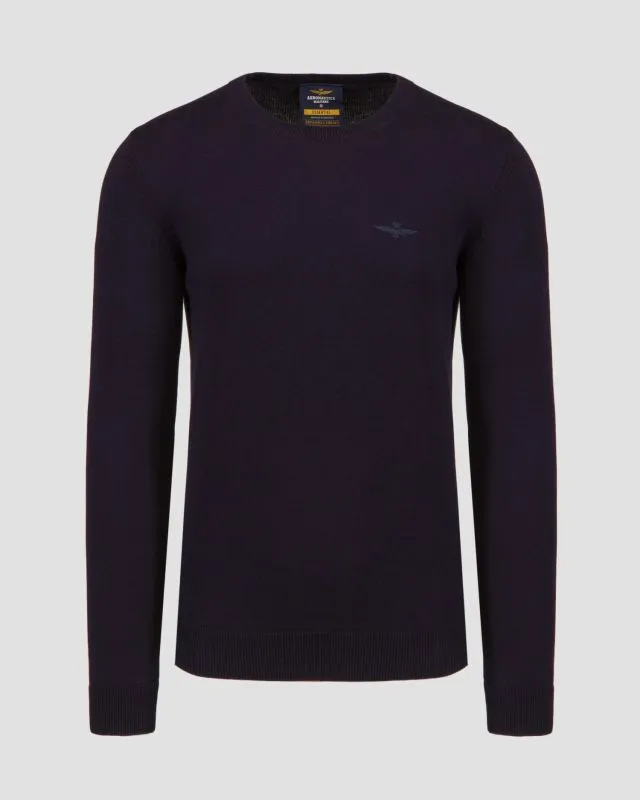 Maglione blu scuro da uomo Aeronautica Militare