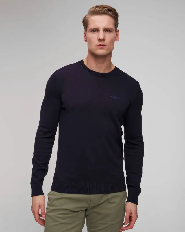 Maglione blu scuro da uomo Aeronautica Militare