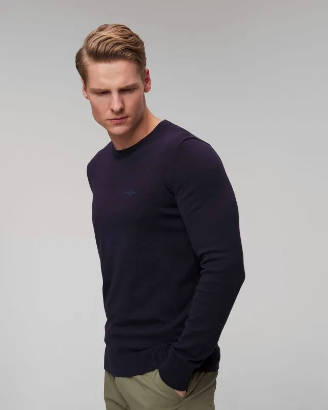 Maglione blu scuro da uomo Aeronautica Militare