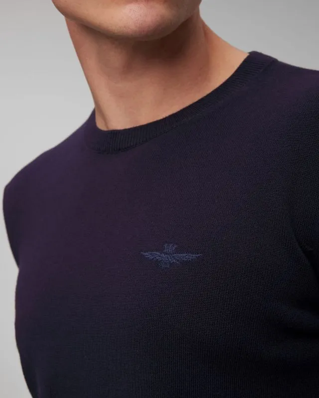 Maglione blu scuro da uomo Aeronautica Militare