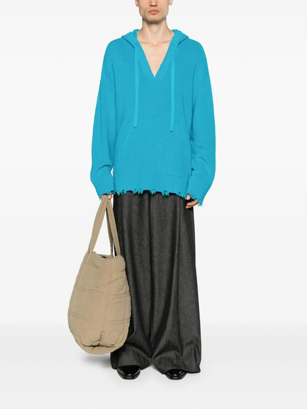 Maglione con cappuccio in azzurro Laneus - uomo