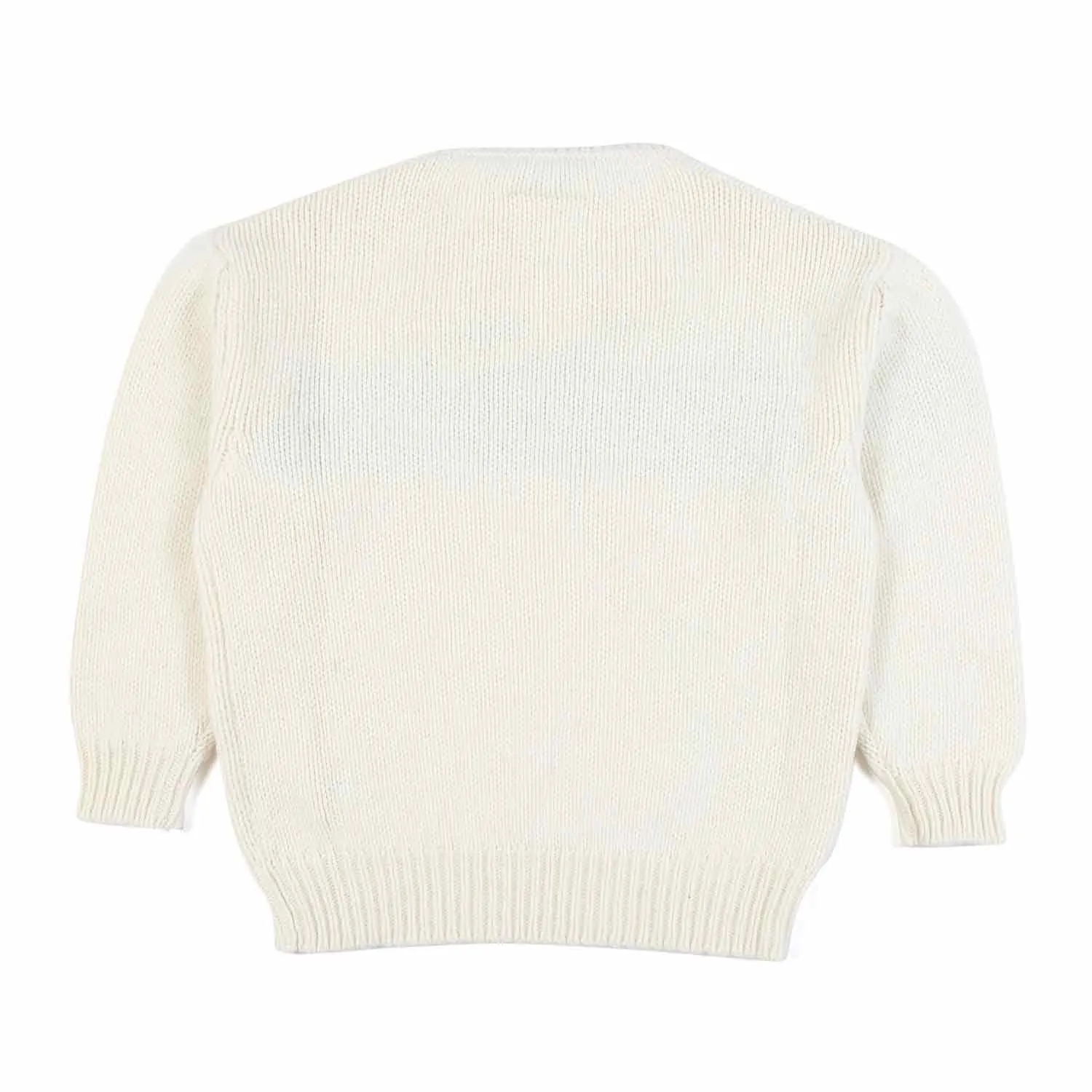 Maglione Dolcevita Bianco Panna Con Logo Nero