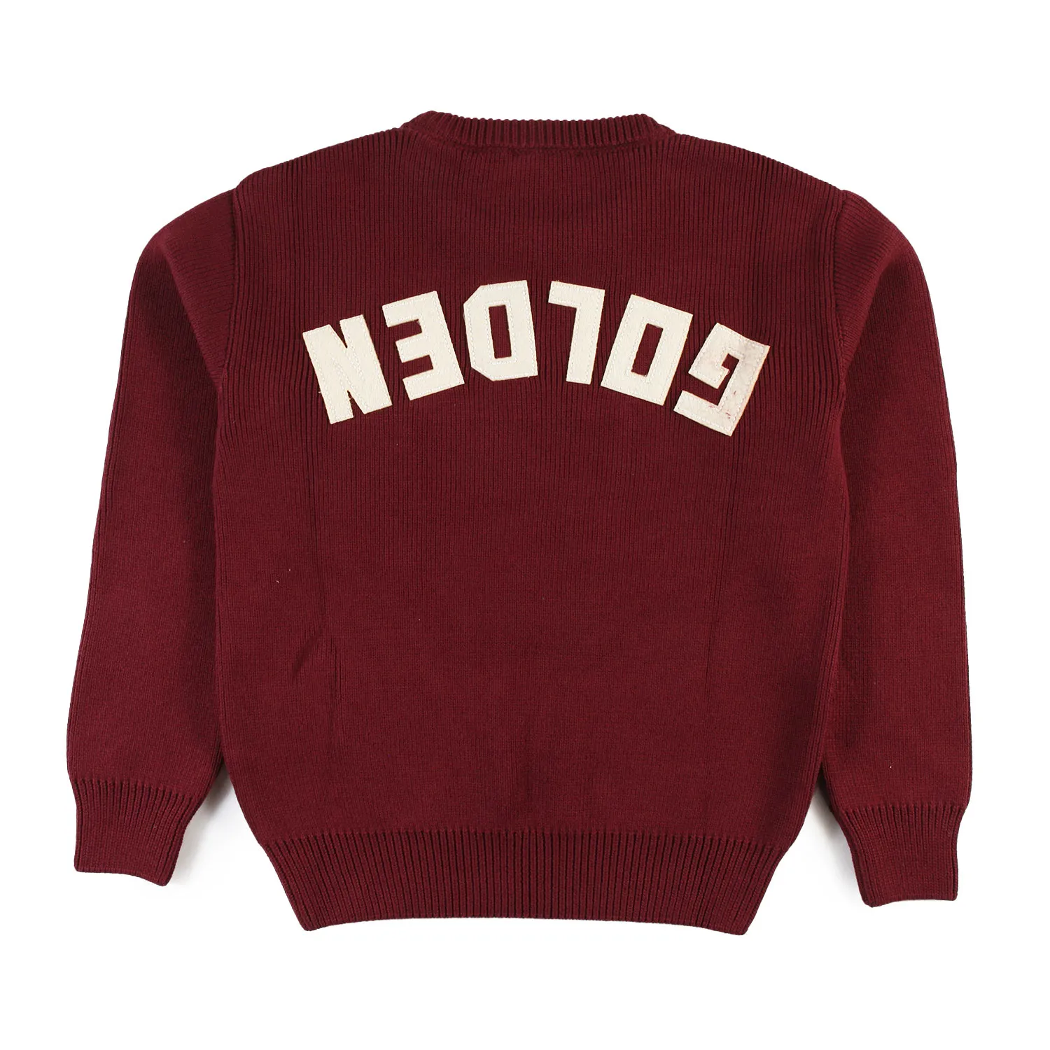 Maglione Ggdb Rosso Bordeaux Con Logo Panna