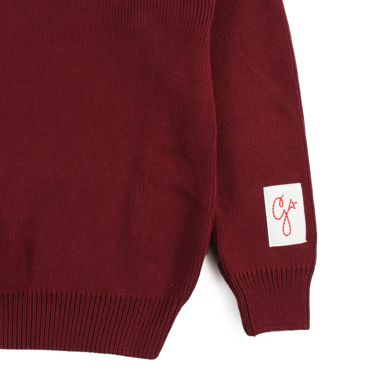 Maglione Ggdb Rosso Bordeaux Con Logo Panna