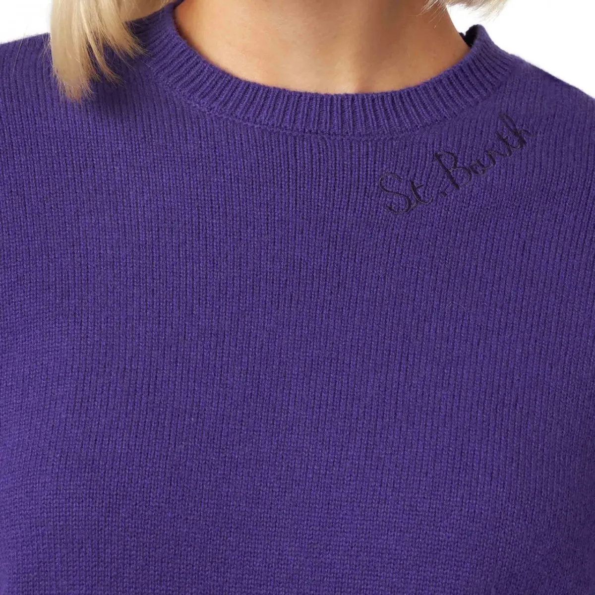 Maglione Girocollo Con Ricamo St. Barth Viola