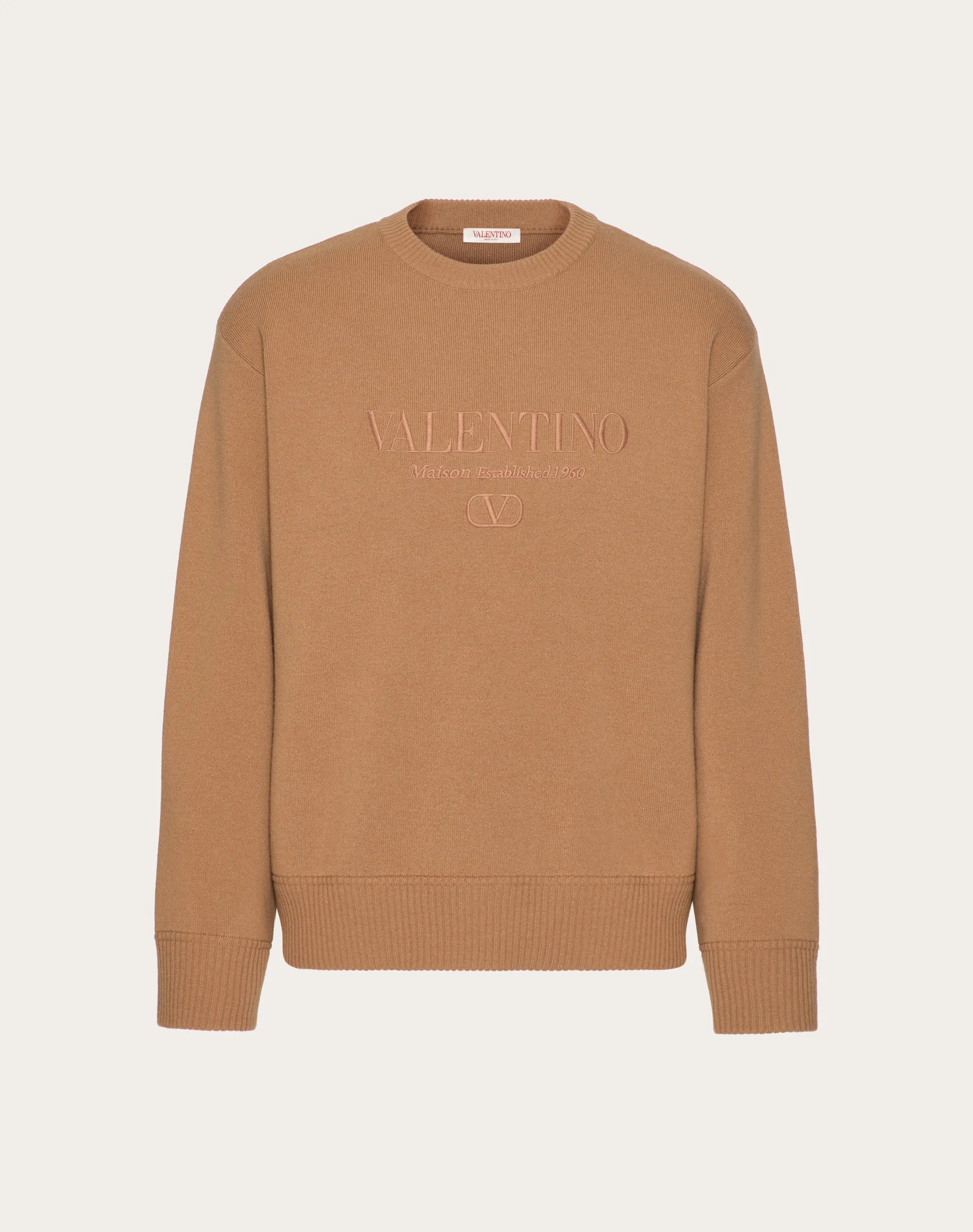 MAGLIONE GIROCOLLO IN LANA CON RICAMO VALENTINO