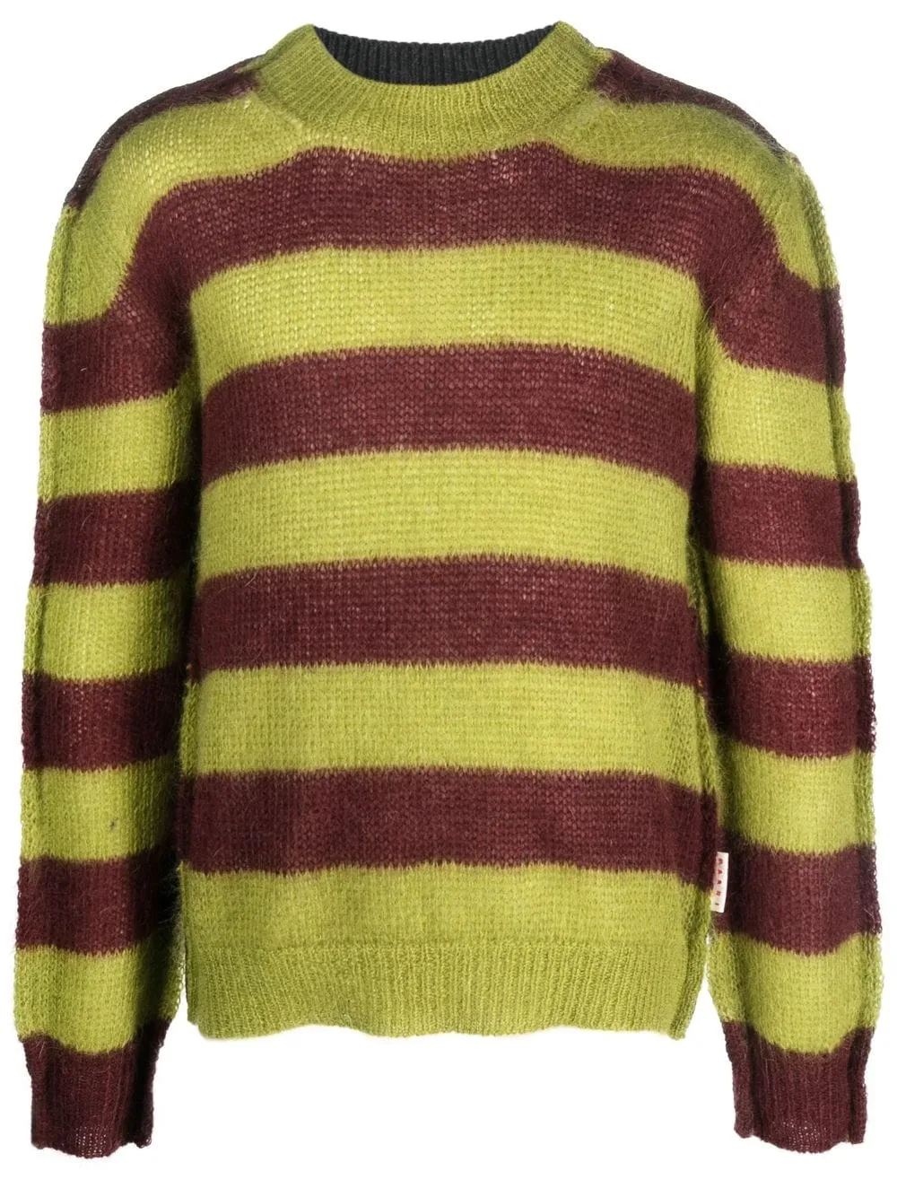 Maglione girocollo in marrone e verde - uomo