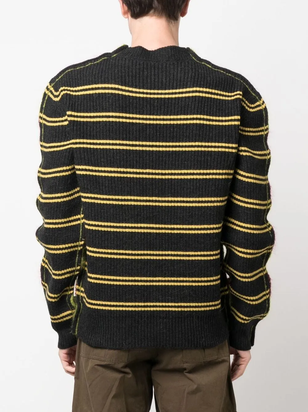 Maglione girocollo in marrone e verde - uomo