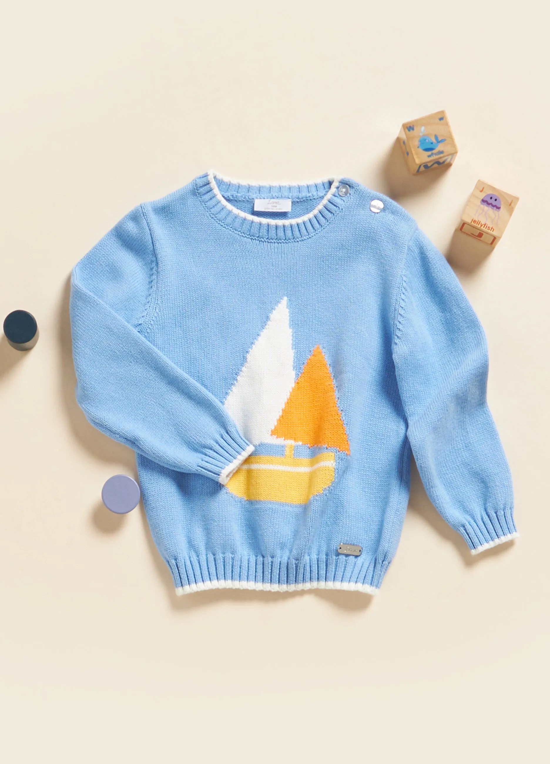 Maglione in tricot di puro cotone IANA