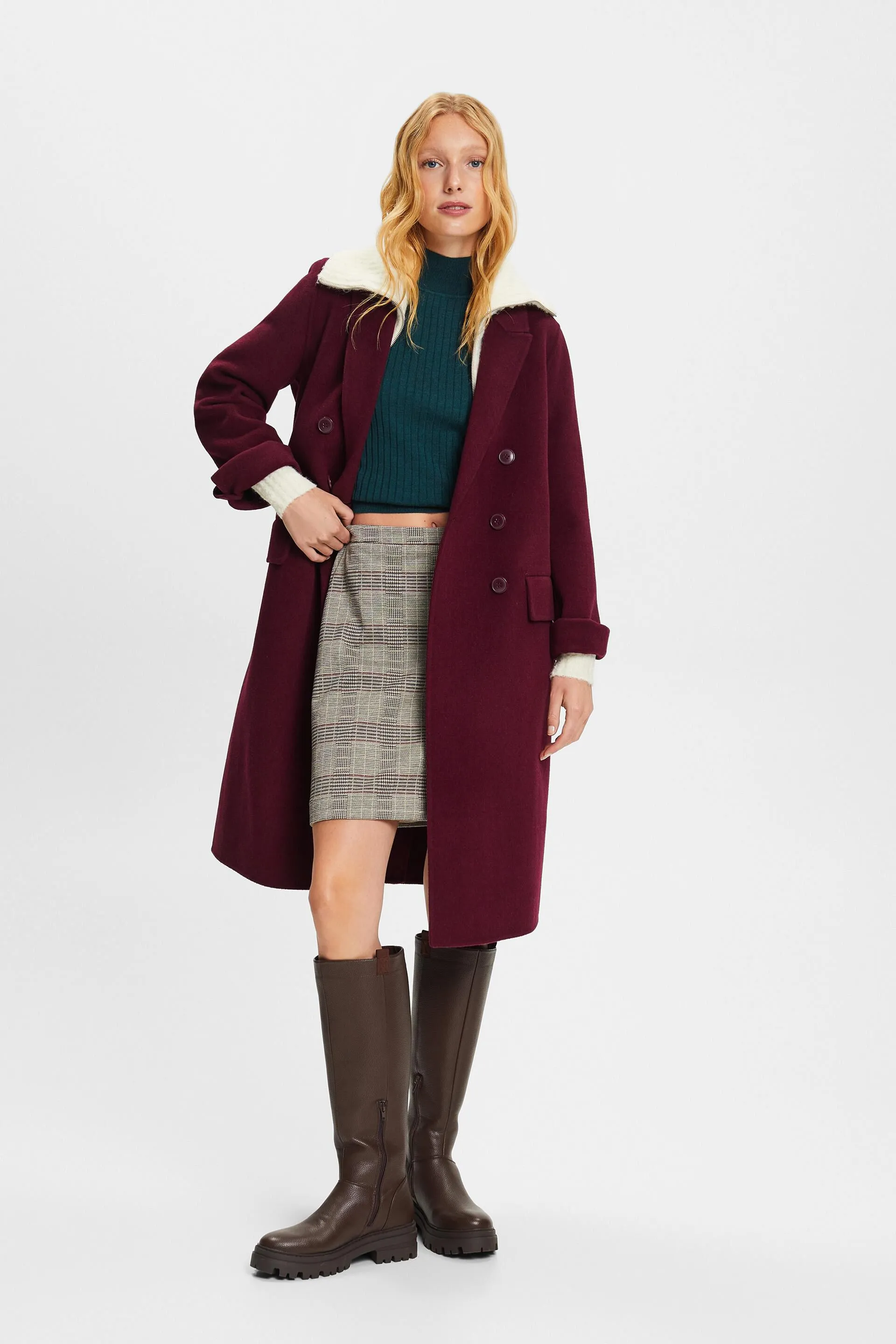 Maglione smanicato in lana merino extra fine