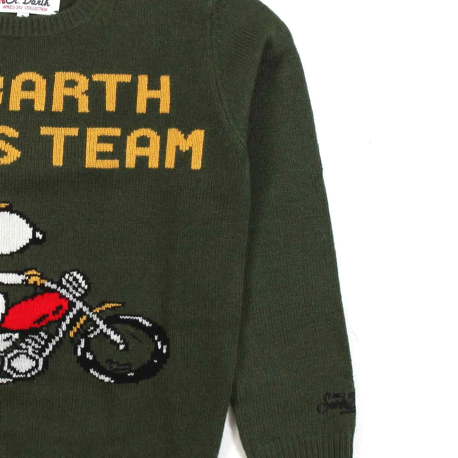 Maglione Snoopy Verde Militare Bambino E Teen