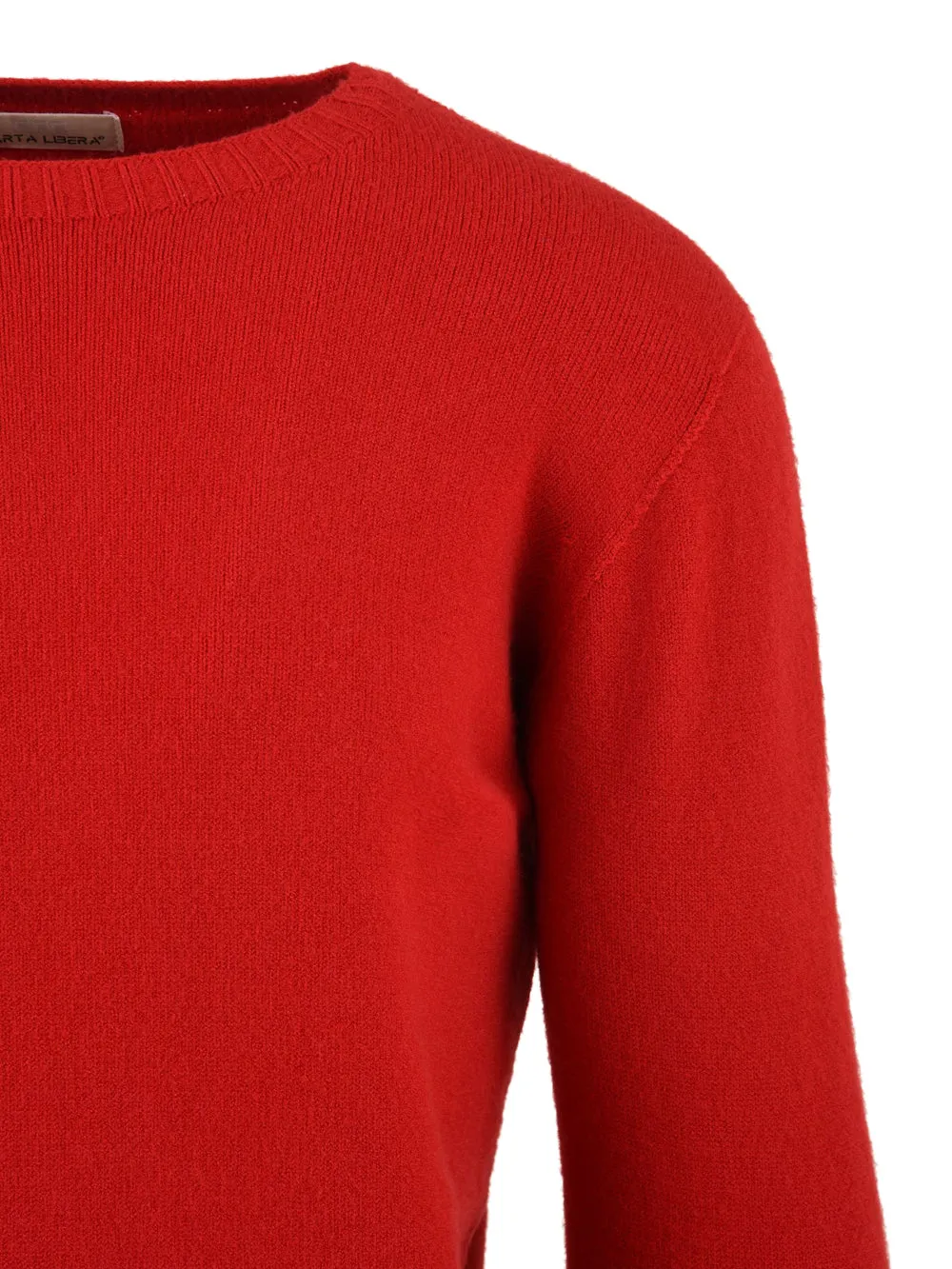 Maglione Uomo rosso con orli a coste