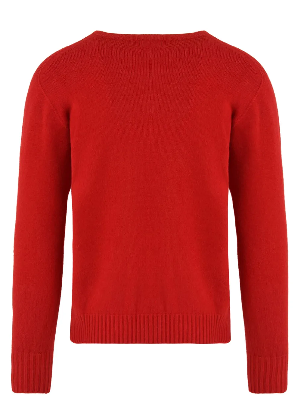 Maglione Uomo rosso con orli a coste